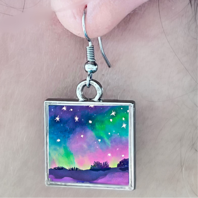 Under a Pastel Aurora Sky: earrings