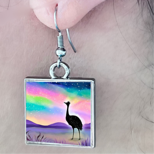 Emu Under the Aurora: earrings