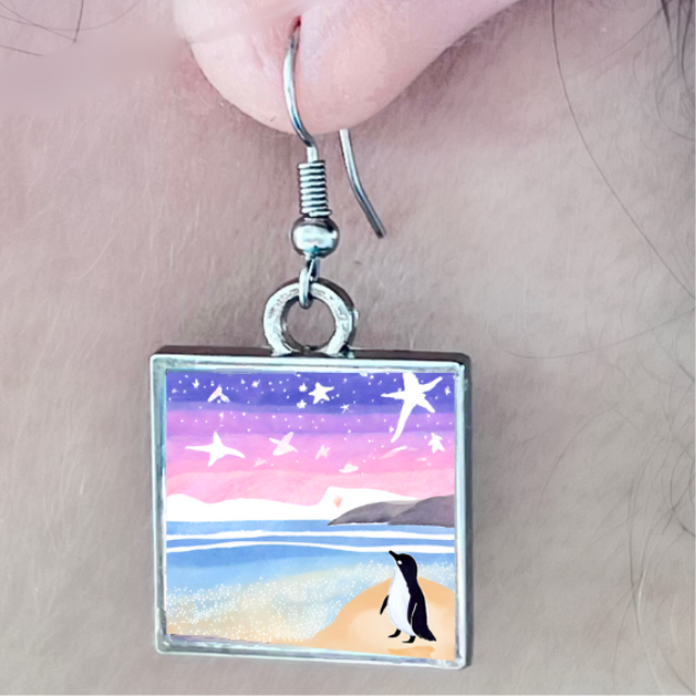 Starry Eyed Little Penguin: earrings