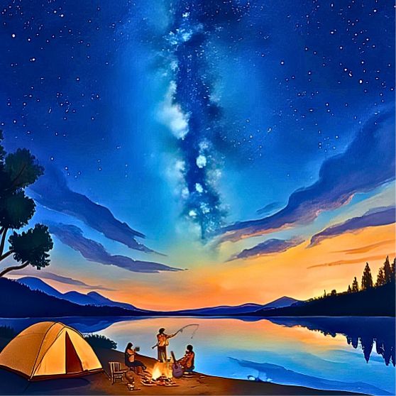 The Campfire Crew: wooden magnet