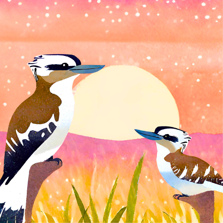 Kookaburras: square coaster