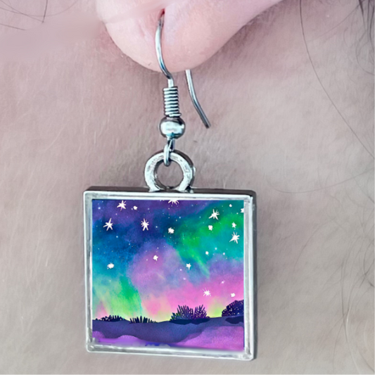 Under a Pastel Aurora Sky: earrings
