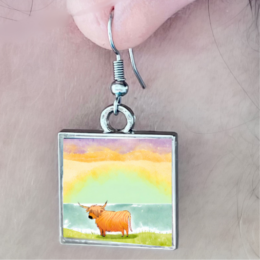 Churchill Island Highland Cow: earrings