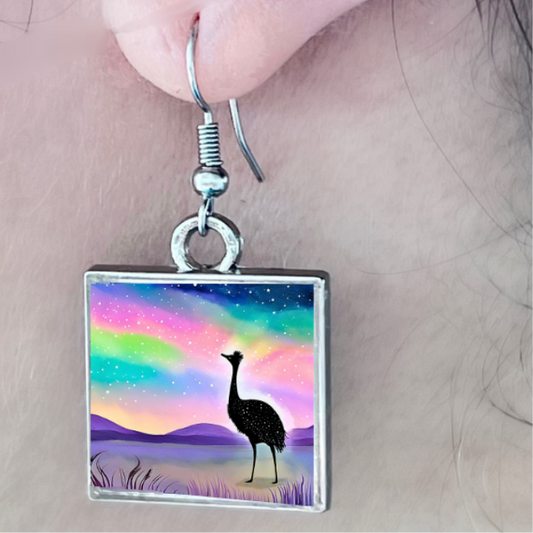 Emu Under the Aurora: earrings