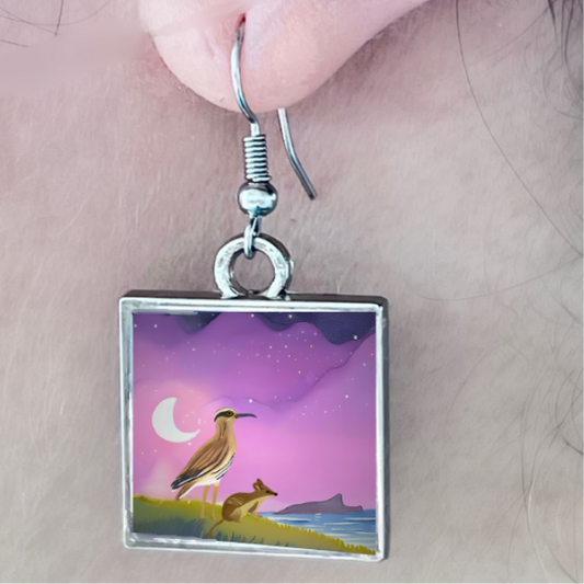 Eastern Barred Bandicoot Welcomes the Stone Bush Curlew: earrings