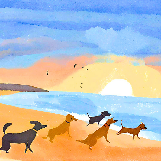 Beach Dogs: square coaster