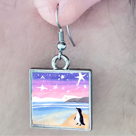Starry Eyed Little Penguin: earrings