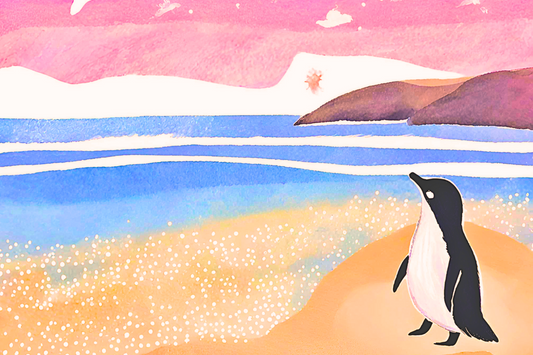 Starry Eyed Penguin: Glass Paperweight