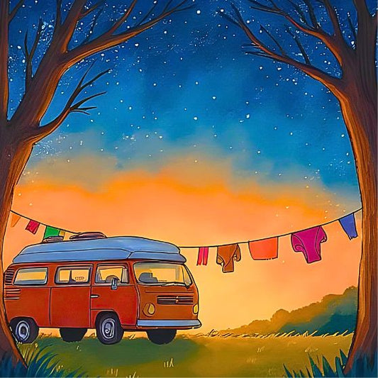 Home is Where We Parked the Combi Van: wooden magnet