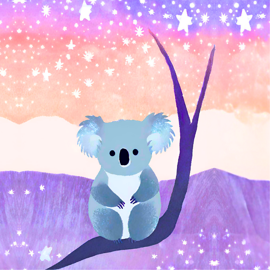 Starry Eyed Koala: wooden magnet