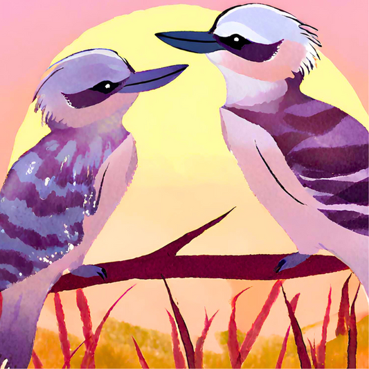Kookaburra Love Birds: square coaster