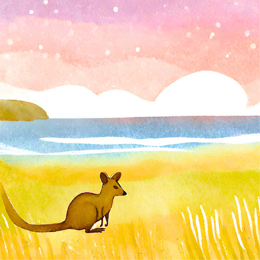 Phillip Island Wallaby: square coaster