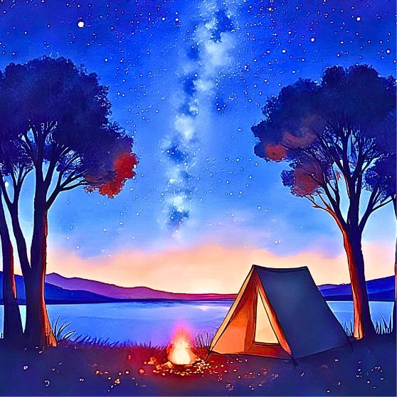 Where the Fire Meet the Stars: wooden magnet